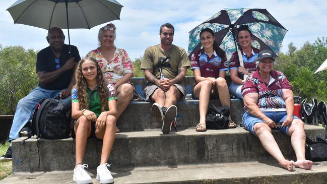 The Malone and Doyle families at the CQ Capras under-17s Round 1 games against the Townsville Blackhawks at Webb Park, Yeppoon, on February 15, 2025.