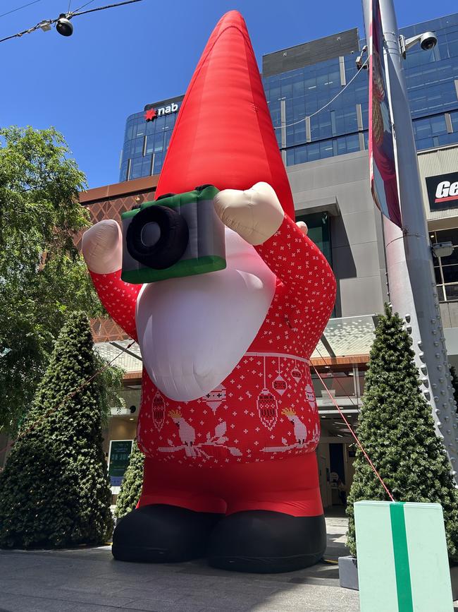 Inflatable Santas were part of Rundle Mall's Christmas decorations last year. Picture: Supplied