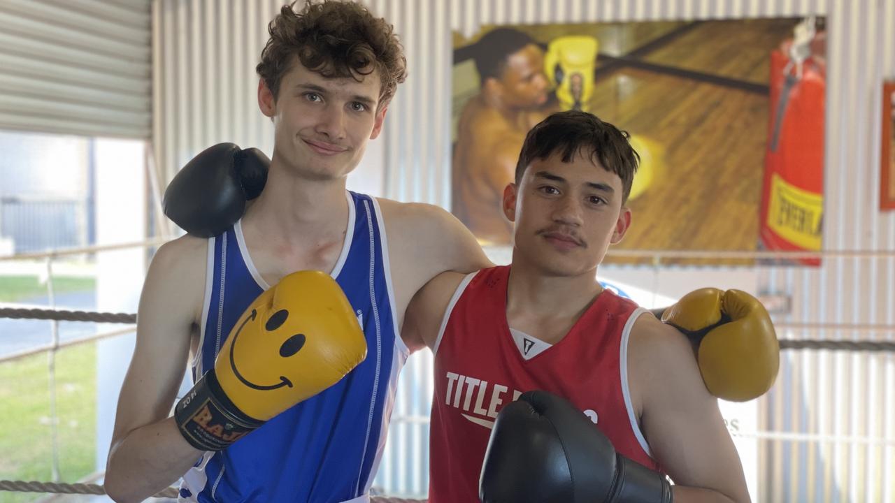 Diego Ladisla (16) and Peter Ford (18) are two of the Boxing Clubs young champions and frequent sparring partners. Photo: Fergus Gregg