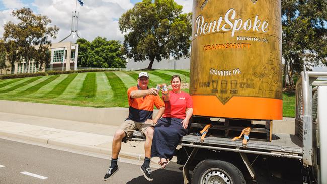 Richard Watkins and Tracy Margrain from Canberra's BentSpoke Brewing Co.