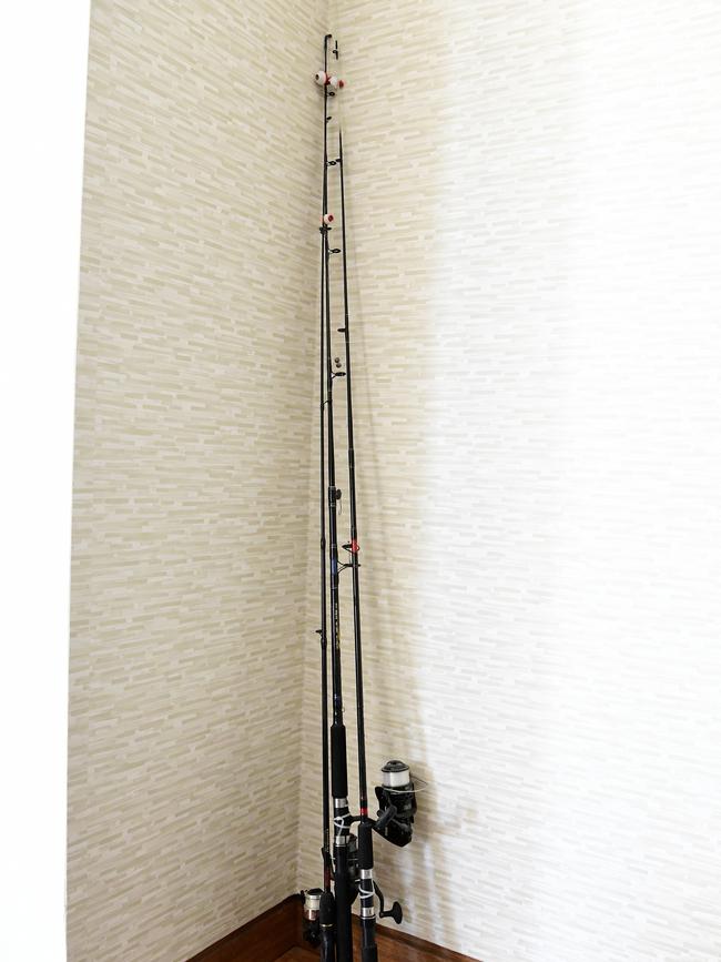 Three fishing rods belonging to former prime minister Bob Hawke are seen at his home in Northbridge, Sydney, Wednesday, August 21, 2019. A range of items belonging to Bob Hawke and Blanche D'Alpuget will go to auction on August 27. (Bianca De Marchi)