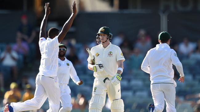 Kagiso Rabadais is appealing his ban for bumping Steve Smith. Picture: AAP Images