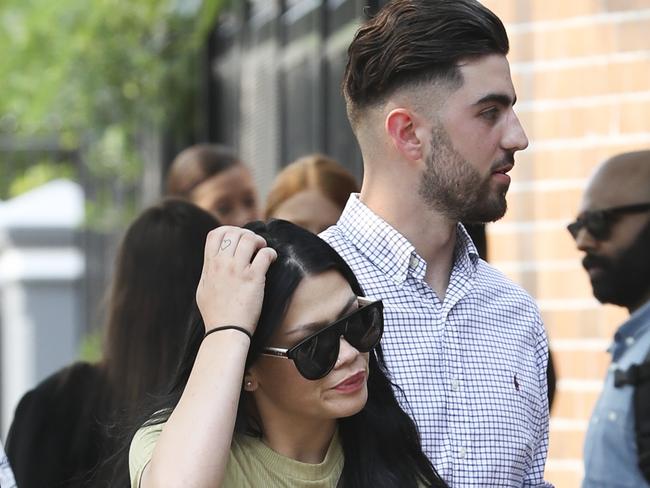 Alicia Webster and Christopher Massih outside Waverly Courthouse after being arrested with police allegedly finding $1855 in cash and five grams of cocaine. Picture: Dylan Robinson