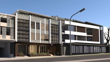 An artist's impression of the Condamine St entrance to the development. Picture: Gartner Trovato Architects