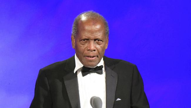 Sidney Poitier speaking at the 2016 Carousel Of Hope Ball in Beverly Hills, California. Picture: Richard Shotwell/Invision/AP.