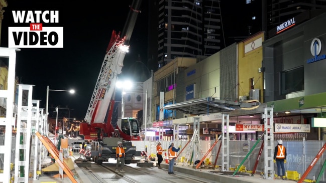 Parramatta light rail's first stop at Church St take shape