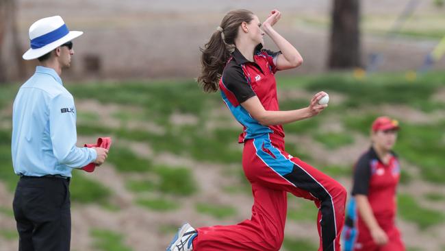 Southern District women’s cricketer Ella Wilson in action. Picture: Supplied