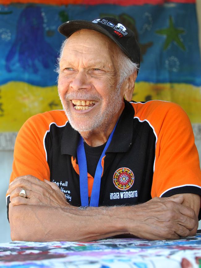 Australia's largest youth indigenous festival held at Inala. Uncle Albert Holt at a youth Indigenous festival in Inala. Picture: Renae Droop