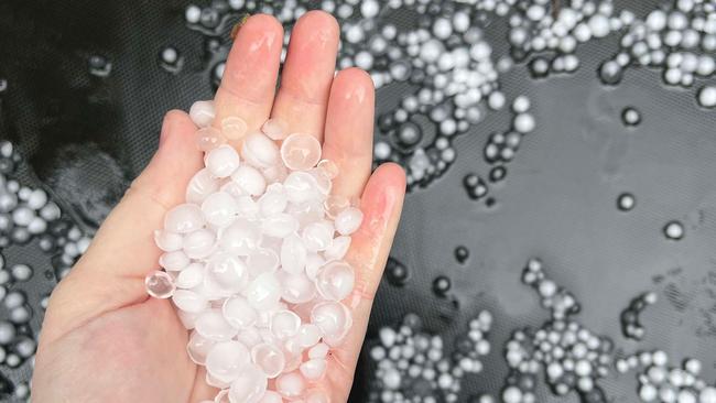 Hail has fallen in suburbs throughout suburbs in Townsville. Picture: Supplied.