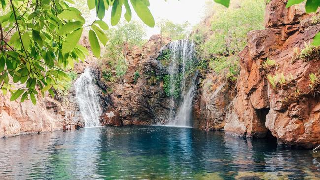 Travis Whyte “found” a wallet at Florance Falls and proceeded to use the credit card inside on his epic Northern Territory road trip. Picture: Tourism NT/Lucy Ewing