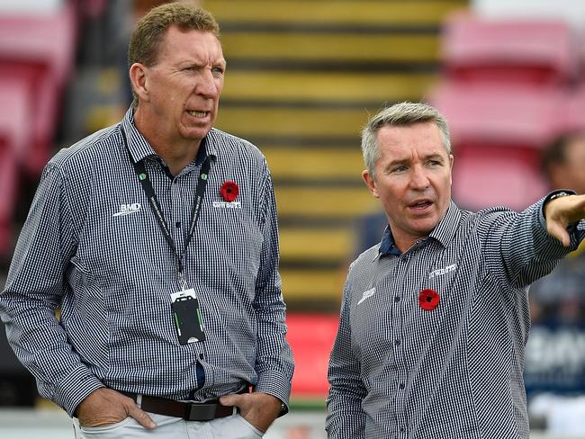 Cowboys football boss Peter Parr (left) and Green played key roles in the club’s maiden premiership win in 2015.