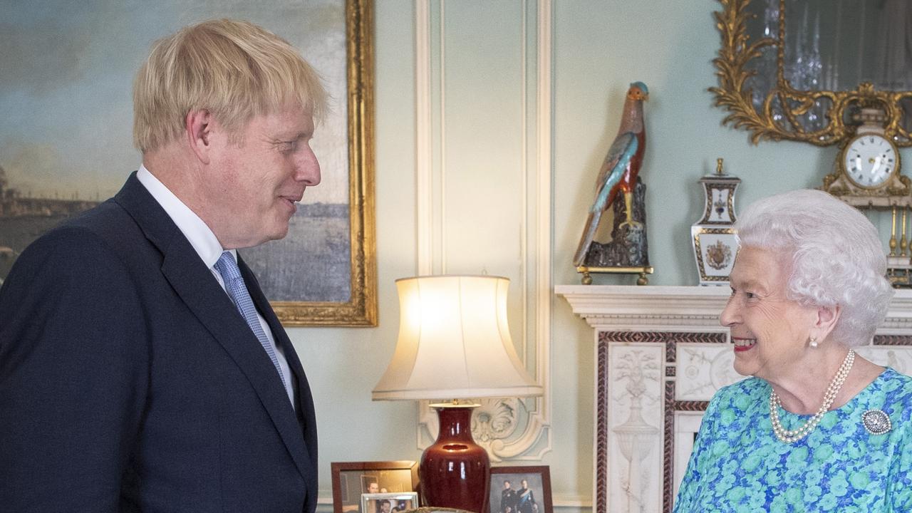 Queen Elizabeth with outgoing Prime Minister Boris Johnson, pictured at Buckingham Palace in 2019. Picture: Victoria Jones/WPA/Getty Images