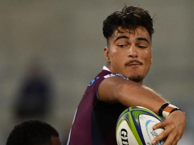 CANBERRA, AUSTRALIA - JANUARY 31: Jordan Petaia of the Reds during the round one Super Rugby match between the Brumbies and the Reds at GIO Stadium on January 31, 2020 in Canberra, Australia. (Photo by Tracey Nearmy/Getty Images)