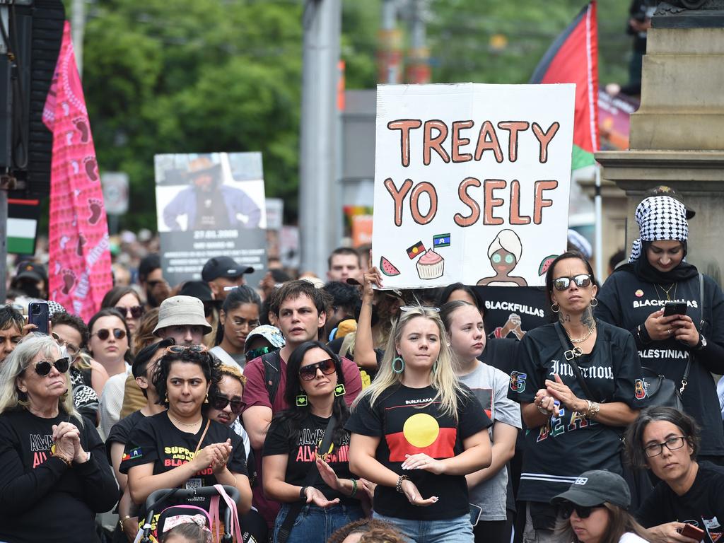 Police are bracing for a mass convergence of anti-Australia Day and pro-Palestinian protesters in the city on Sunday. Picture: Supplied