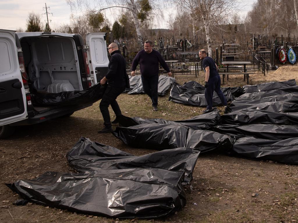 Bodies of civilians killed in Bucha. Picture: Getty Images