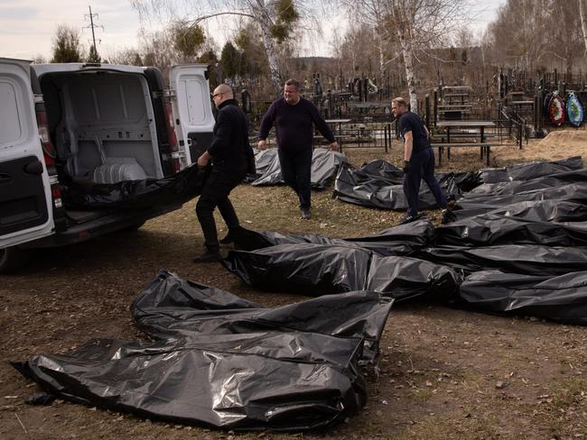 Bodies of civilians killed in Bucha. Picture: Getty Images