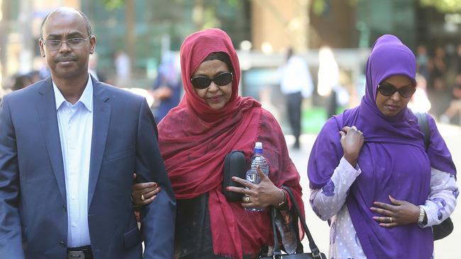 Anisa Rage (R) mother of road rage victim Yahye Hashi outside County Court last year. Ian Bouch was sentenced for his road rage incident that led to Yahye Rashi's death. Picture: Hamish Blair