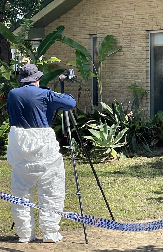 A forensic photographer on scene. Picture: Sam Stolz