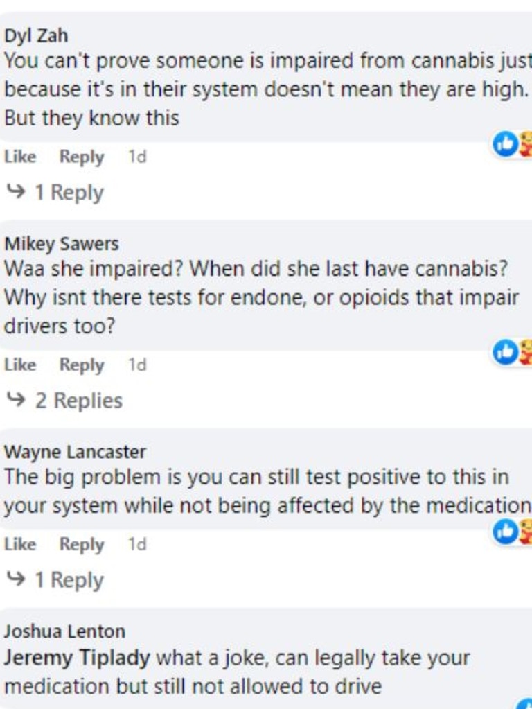 Some of the comments on the NSW Highway Patrol Facebook page.