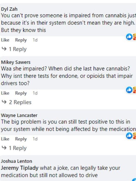 Some of the comments on the NSW Highway Patrol Facebook page.