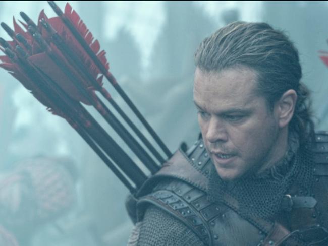 Damon plays a scoundrel warrior who’s a crack shot with a bow and arrow and a ponytail in The Great Wall. Picture: Universal Pictures