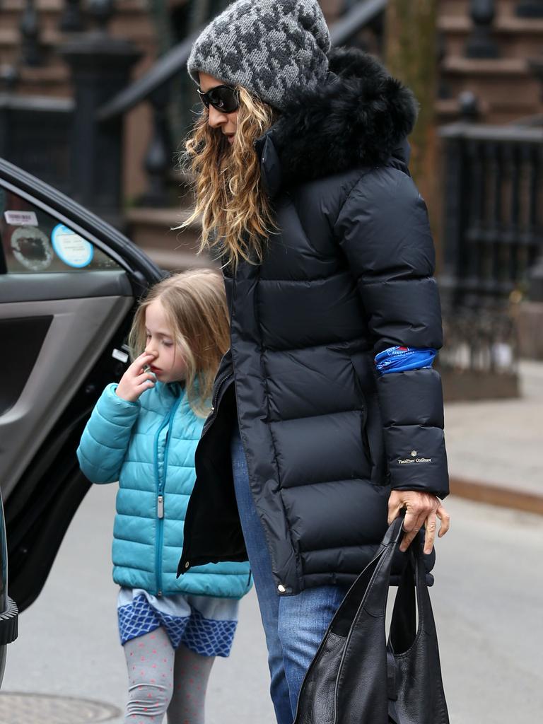 Mind your manners ... Sarah Jessica Parker steps out with her daughter on her 50th birthday last month. Picture: Snapper