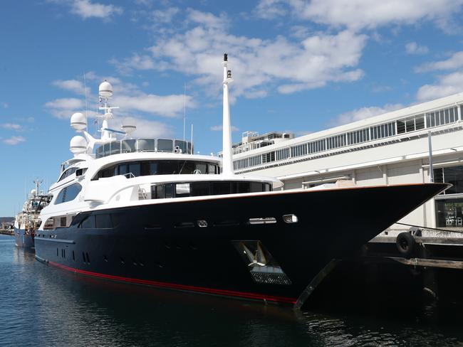 Clive Palmer's yacht Australia docked in Hobart.  Picture: Nikki Davis-Jones