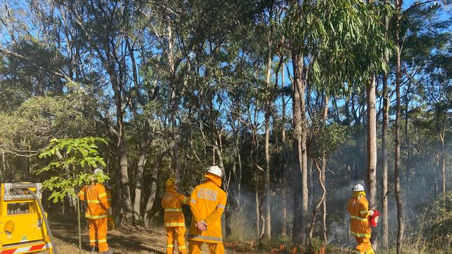 Queensland Rural Fire Service firefighters conducting a hazard reduction burn. Photo: Queensland RFS