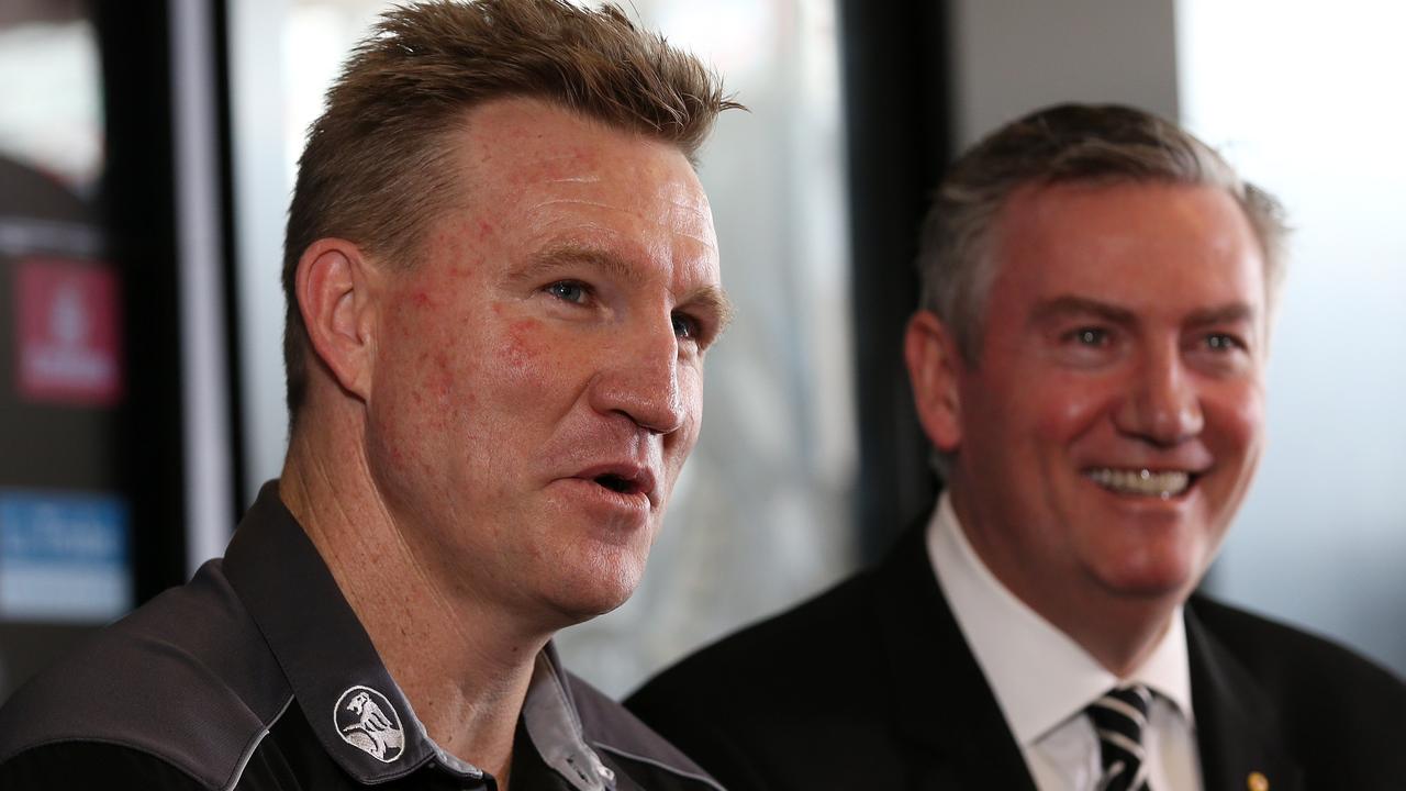 Collingwood president Eddie McGuire says a new contract for Nathan Buckley was never in doubt. Picture: Michael Klein