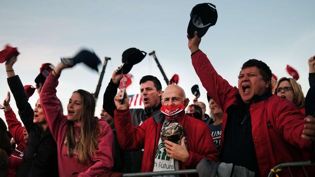 Trump supporters in Valdosta, Georgia, on Sunday. Picture: AFP