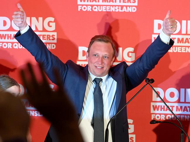 Labor’s Steven Miles delivered a graceless non-concession speech on Saturday night. Picture: John Gass/NCA NewsWire