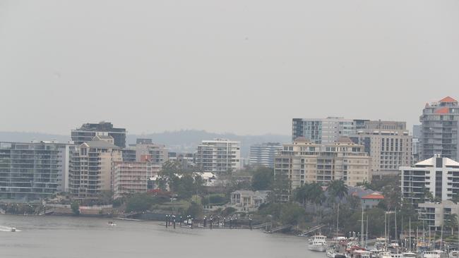 Smoke from the city at New Farm. Pic: Annette Dew