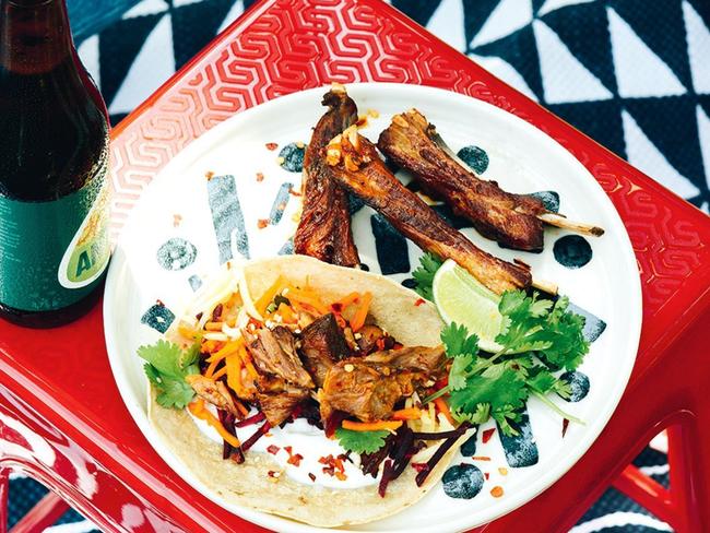 Spicy lamb rib tortillas.