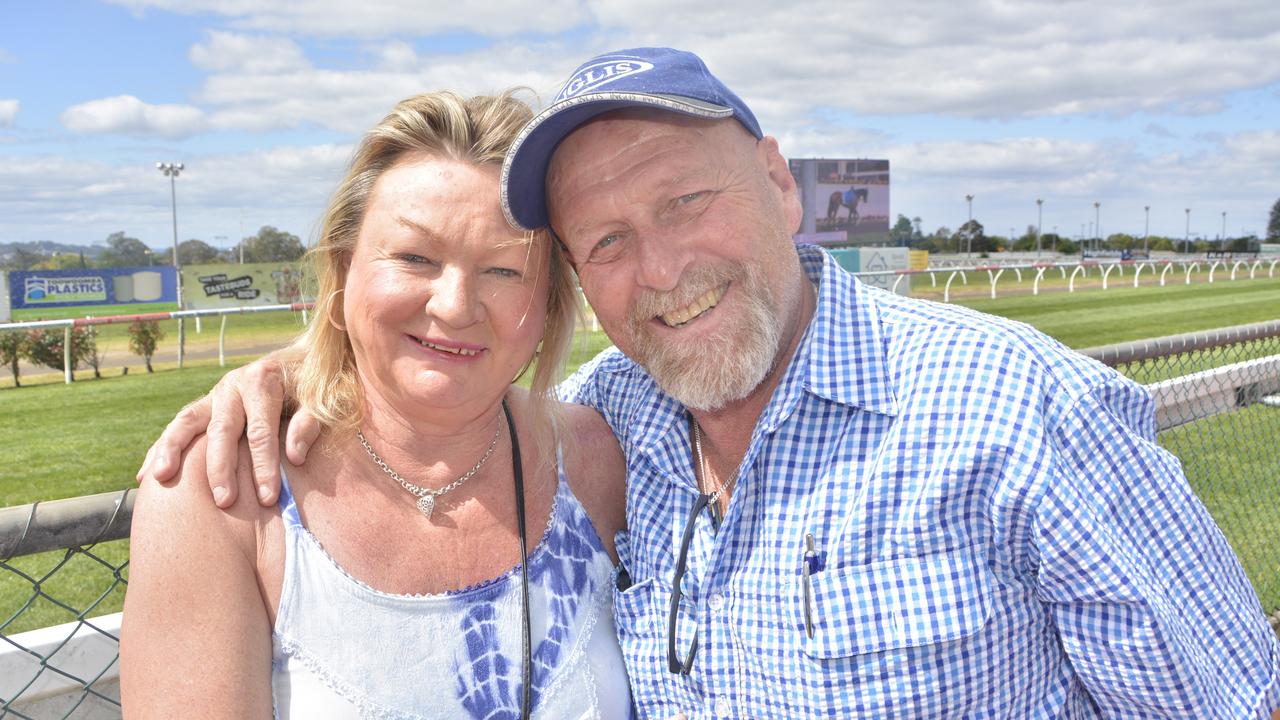 Patricia Green and Craig Mills at the 2023 Audi Centre Toowoomba Weetwood race day at Clifford Park Racecourse.