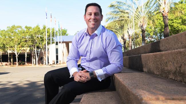 Scott Waters pictured in 2018 when he accepted the role as the CEO of the City of Darwin Council. Picture: Keri Megelus