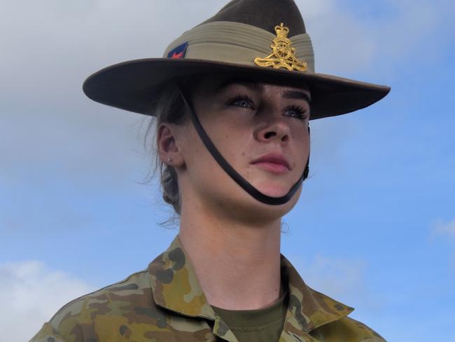 Royal Australian Artillery 8th/12th Regiment GNR Mia Johns will be participating in the 81st Bombing of Darwin commemoration. Picture: Sierra Haigh