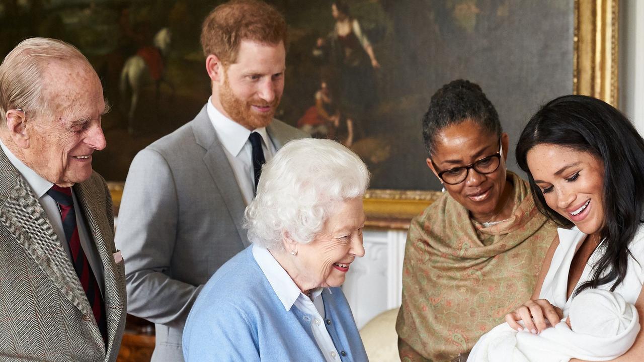 Archie’s christening in 2019 was one of the few occasions the Queen has spent time with her great-grandson. Picture: Chris Allerton/SussexRoyal via Getty Images