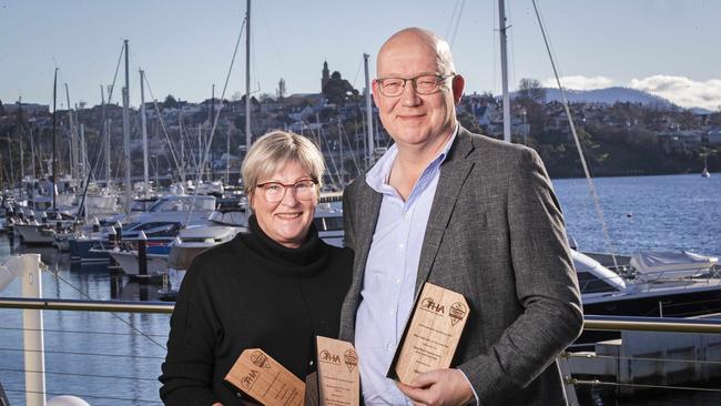 THA Awards for Excellence winners, Kurt and Ann Wyss of Bayviews Restaurant and Lounge Bar, Burnie. Picture: Chris Kidd.