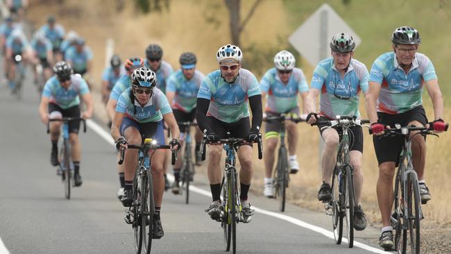 20.1.2017.Bupa Challenge Tour Ride - Norwood to Campbelltown. Bupa riders near Mount Pleasant .   pic tait schmaal.