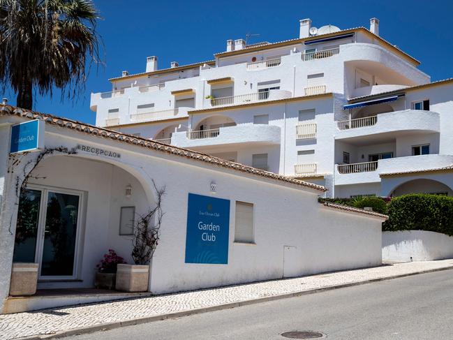 The hotel in Lagos, Portugal, where the then three-year-old British girl Madeleine McCann disappeared in 2007 while on holidays with her family. Picture: AFP