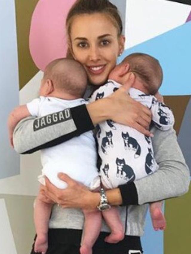 Bec Judd and her twins. Picture: Instagram