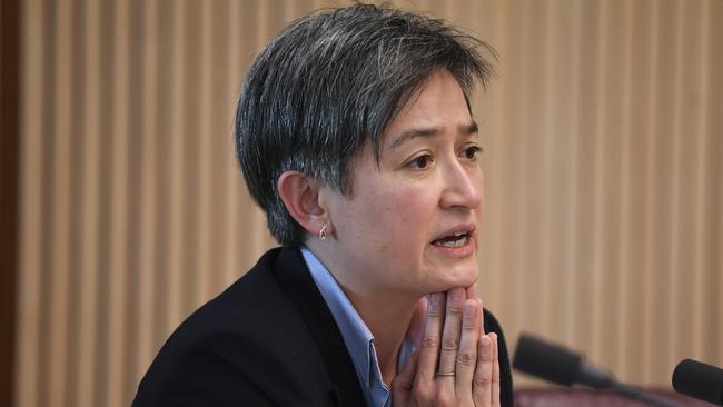 Labor Senator Penny Wong during a Senate estimates hearing at Parliament House. Picture: AAP.