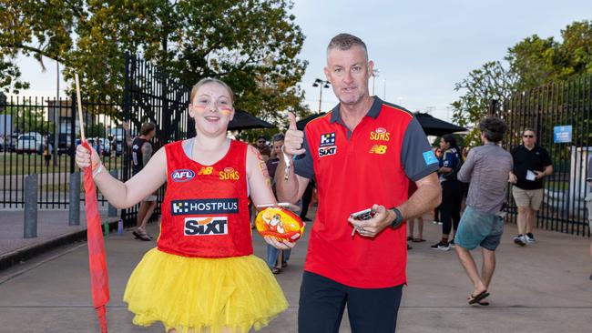 Fans at the Gold Coast Suns v Hawthorn AFL match at TIO Stadium. Picture: Pema Tamang Pakhrin