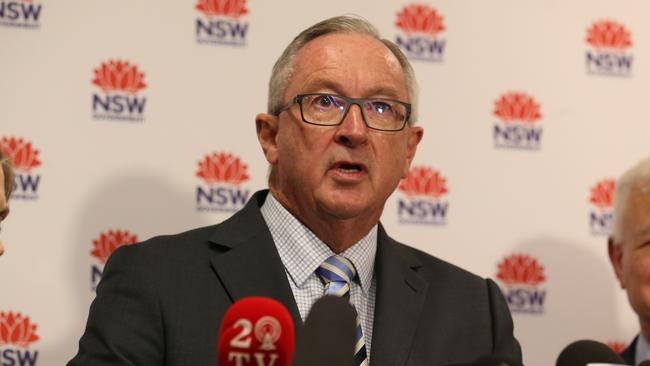 NSW Ministry of Health Brad Hazzard addressing the media on the coronavirus crisis. Picture: Britta Campion