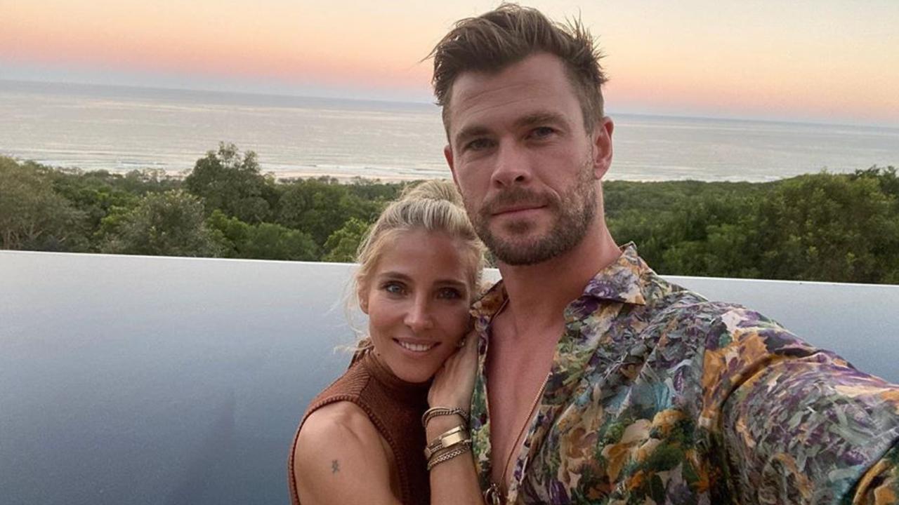 Elsa Pataky and Chris Hemsworth in Byron Bay on April 28, 2020. Picture: @elsapataky/Instagram