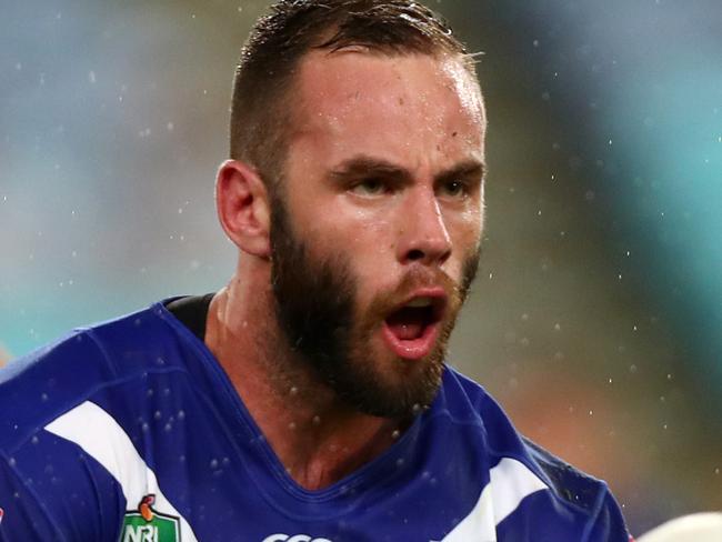 Bulldog Matt Frawley during the round 5 NRL game between the Canterbury Bulldogs and the Brisbane Broncos at ANZ Stadium , Homebush . Picture : Gregg Porteous