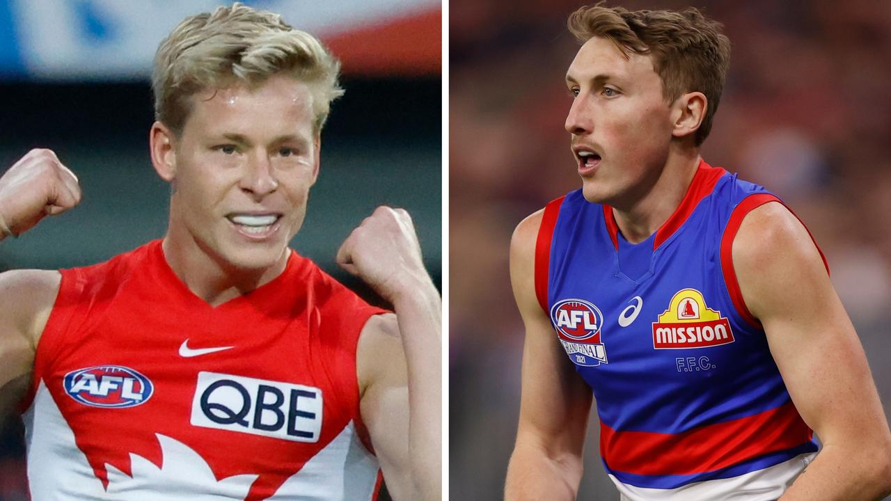 Isaac Heeney and Bailey Dale are among the 2022 AFL free agents.