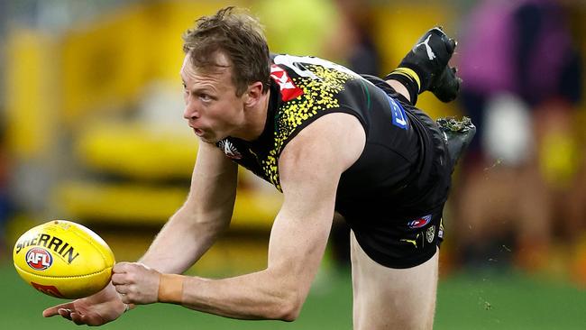 Richmond defender and former captain Dylan Grimes will decide on his future later this season after undergoing season-ending back surgery. Picture: Michael Willson / Getty Images