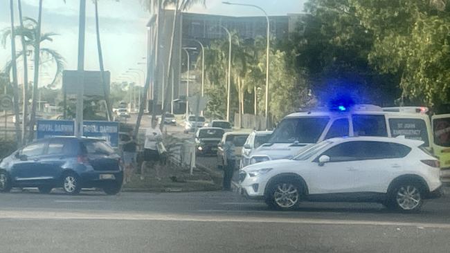 The traffic banked up near Rocklands Drive as a crash on Friday evening prevented access to Royal Darwin Hospital. Picture: Supplied