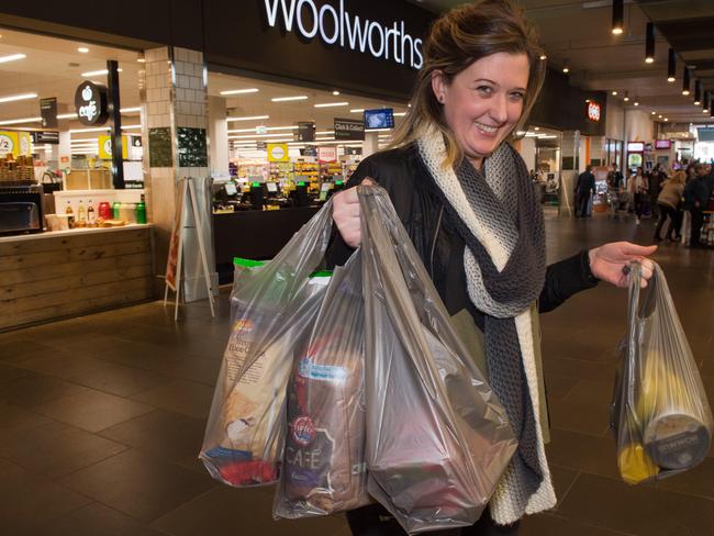 Supermarkets have really hit the jackpot with self-checkout and plastic bag bans sure to boost their profitability, writes Rita Panahi. Picture: Jay Town.